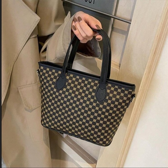 ⚠️Clearance Black And Brown Print Shoulder Tote Bag - Picture 7 of 8